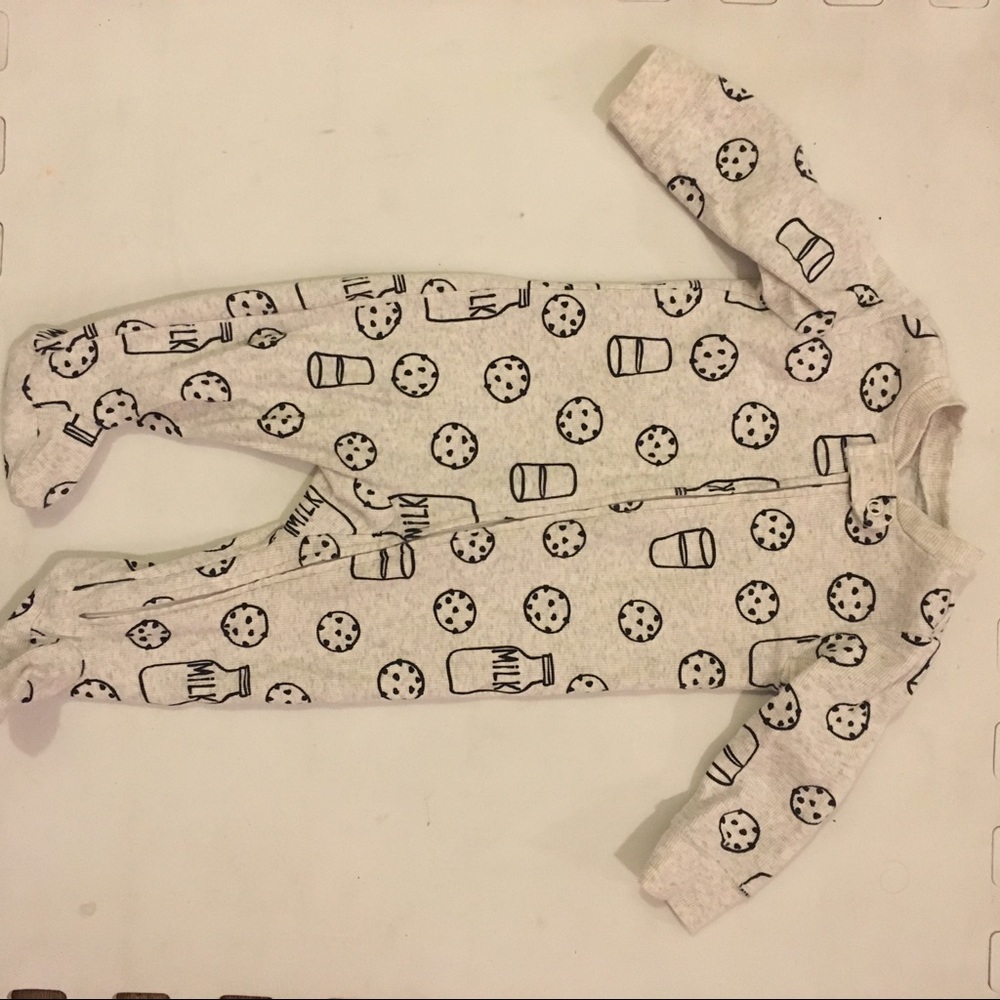 Milk and cookie zip up footie